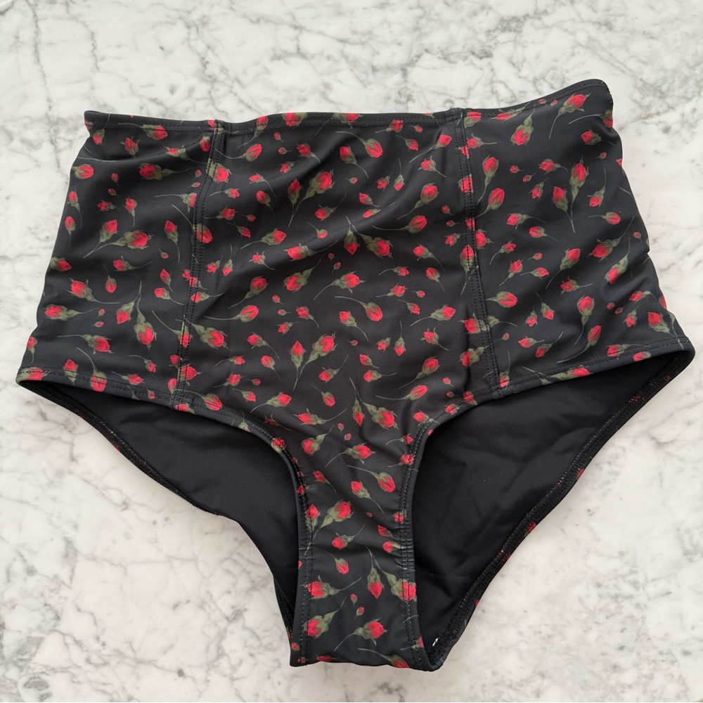 Floral High-Waisted Bikini Bottoms
